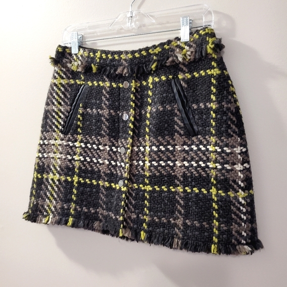 Ramy Brook - Elias Plaid Fringed Skirt - Size 2 - Picture 6 of 16